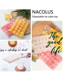 100pcs Disposable Ice Bags, Leak-Proof Tear-Resistant Ice Bags, Suitable For Cocktails, Beverages, Smoothies, Seafood, Food Storage, No Odor Transfer, Easy To Use And Store, Perfect For Summer Parties, BBQs, Picnics, Home Kitchens, Essential Summer Kitchen Accessory - Multicolor - View 5