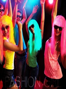 1 Tóc Giả Phát Sáng Trong Bóng Tối, Phụ Kiện Tiệc Tỏa Sáng Bóng Phản Quang UV Dành Cho Nam & Nữ, Trang Trí Tiệc Sinh Nhật Người Lớn, Cosplay Thập Niên 70 80, Xanh Lá Cây, Hồng Đỏ, Vàng, Cam - nhiều màu - Xem 4