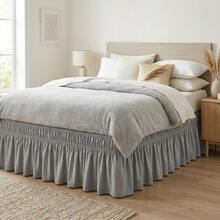 Bed Skirt For Box Spring Bed With 2 Elastic Bands. Delicate, High Quality, Perfect Fit, Elegant, Durable. Available In Various Sizes. - Grey - View 2