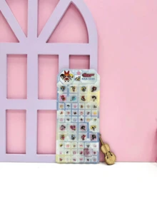 3D水晶浮雕飞天小女警方形贴纸，儿童女孩用品礼物，卡通贴纸，手工奖励，手机相册贴纸 - 彩色 - 查看 8