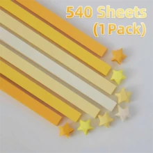 540/1080pcs Yellow Tone Lucky Star Origami Papers, 7 Colors, Mother's Day Gift, Double-Sided Solid Color, Suitable For Beginner DIY Crafts, Decorative Art - Multicolor - View 14