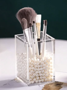 1 pezzo Scatola di stoccaggio trasparente in plastica, Scatola di stoccaggio multifunzionale in acrilico, Portapenne da scrivania, Organizer per pennelli trucco, Scatola di stoccaggio per cancelleria, Scatola di stoccaggio per pennelli trucco, Secchiello di stoccaggio per strumenti cosmetici da scrivania, Scatola per gioielli, Piccola borsa, Supporto per pennelli trucco, Supporto per pennelli, Supporto per profumi, Piccola borsa, Regalo per donna, Regalo di Natale, Idee regalo per donna, Decorazione per la stanza, Essenziale per il ritorno a scuola, Articolo essenziale per le vacanze - Multicolore - Visualizzare 8