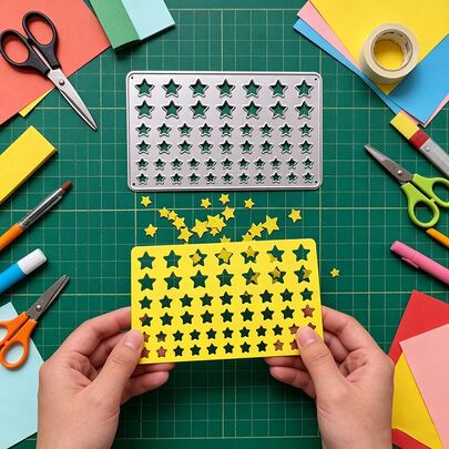 1pc Five-Pointed Star Frame Cutting Mold, Metal Cutting Mold, DIY Craft Scrapbooking Embossing Template, Template Mold, Paper Die Cutting For Card Making Album Decoration
