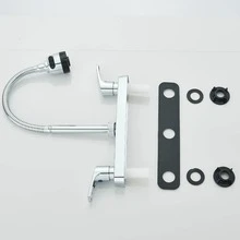 Kitchen Faucet With Sprayer, Two-Handle Kitchen Faucet With Gooseneck Flexible Hose,  Two-Function Kitchen Sink Faucet (Brass Body, Easy Installation) - 鉻合金 - 查看 8