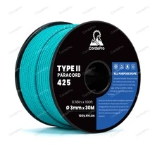 3mm x 30m 傘繩 Type II 尼龍編織多用途繩，適用戶外露營、DIY 手作、手鍊、掛繩、狗項圈與固定綁繩，耐用重型繩 - 彩色 - 查看 17