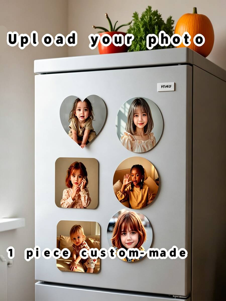 Customizable Photo Fridge Magnets, Personalized Picture Fridge Stickers, Customized Photo Magnets For Home, Kitchen, Office And Bedroom Decor, Suitable For Family And Friends