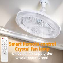 10in LED Fan Light With 5 Blades, 360° Flexible Rotation, Remote Control, Aromatherapy Function, Crystal Shade, Adjustable Color Temperature, Brightness, Wind Speed, Timer, Suitable For Bedroom, Living Room, Office, Shop - 10in - View 14