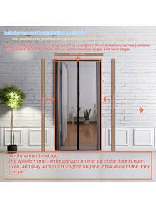 1pc Magnetic Self-Sealing Mesh Screen Door, Heavy Duty Magnetic Closure To Prevent Insects, Retractable Sliding Screen Door - Door Curtain - View 2