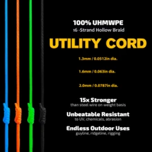 1.6mm X 30m Braided Dyneema Light Cord, Ultra-Strong Abrasion Resistant UHMWPE Rope For Fishing Line, Leaders, Kites, Tent - Multicolor - View 7