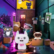 Spin Master Spin Master 官方 Fuggler 可爱牙齿怪兽毛绒挂件，暗巷夜猫牙齿怪兽可爱趣味钥匙扣，哥特风包包挂饰礼品 - 彩色 - 查看 2