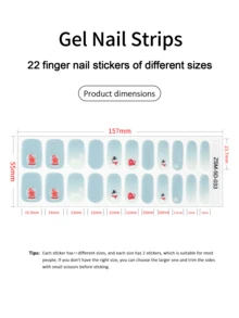 New Product 5D 22-Finger Glue-Free Cured Gel Nail Art Stickers Featuring Bowknot And Heart Relief Designs. UV Nail Stickers Without Light Exposure. - Multicolor - View 4