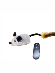1pc Automatic Electric Cat Toy, Remote Control Interactive Cat Toy, Movable Plush Mouse Pet Toy, Non-Bouncing, Stimulate Cat's Hunting Instinct, Portable Rainbow Mouse Cat Toy, Fun Cat Game Toy - Multicolor - View 21