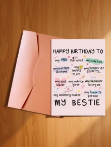 1pc Funny Birthday Card For Women, Sisters Or Best Friends - Humorous Friendship Card, Cute Birthday Gift For Best Friend, Niece Or Kindred Spirit - Single Piece - View 9