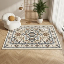 1 pieza Alfombra con patrón persa clásico, alfombra de estilo bohemio, alfombra para sala de estar, alfombra de área, tapete, decoración del hogar, felpudo, alfombra de baño, decoración de habitación, alfombra lavable - Multicolor - View 6
