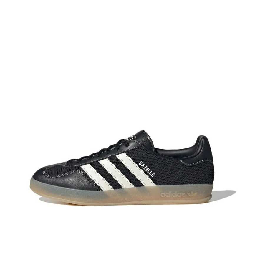 adidas originals GAZELLE INDOOR 舒適百搭 柔軟 低筒 板鞋 男女同款 黑色 - 黑色 - 查看 1