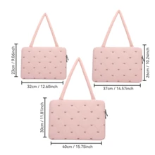 Personalized Rhombus Embroidered Laptop Bag, 10-11 13-14 15-15.6 Inch Tablet Notebook Shoulder Bag With Detachable Strap, Large Capacity - Multicolor - View 12