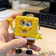 SpongeBob SquarePants 1pc Cute FaceChanging Keychain,Cartoon PVC Pendant, Stylish Decor For Backpack & Car Key,Fun Character Doll Collectible.Versatile Ornaments For Home And Office,Wonderful Presents For Birthday, Holiday,Graduation And Party Use.(Random Style) - Multicolor - View 8