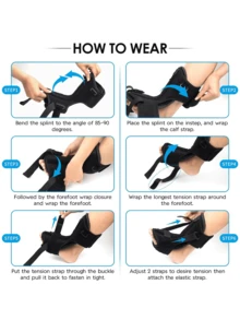 Adjustable Ankle Brace, Built-In Aluminum Splint Adjustable Foot Support, With Cushioned Support, Suitable For High Heels, Athletes, Workers And Elderly, Soft And Elastic Fabric - Black - View 7