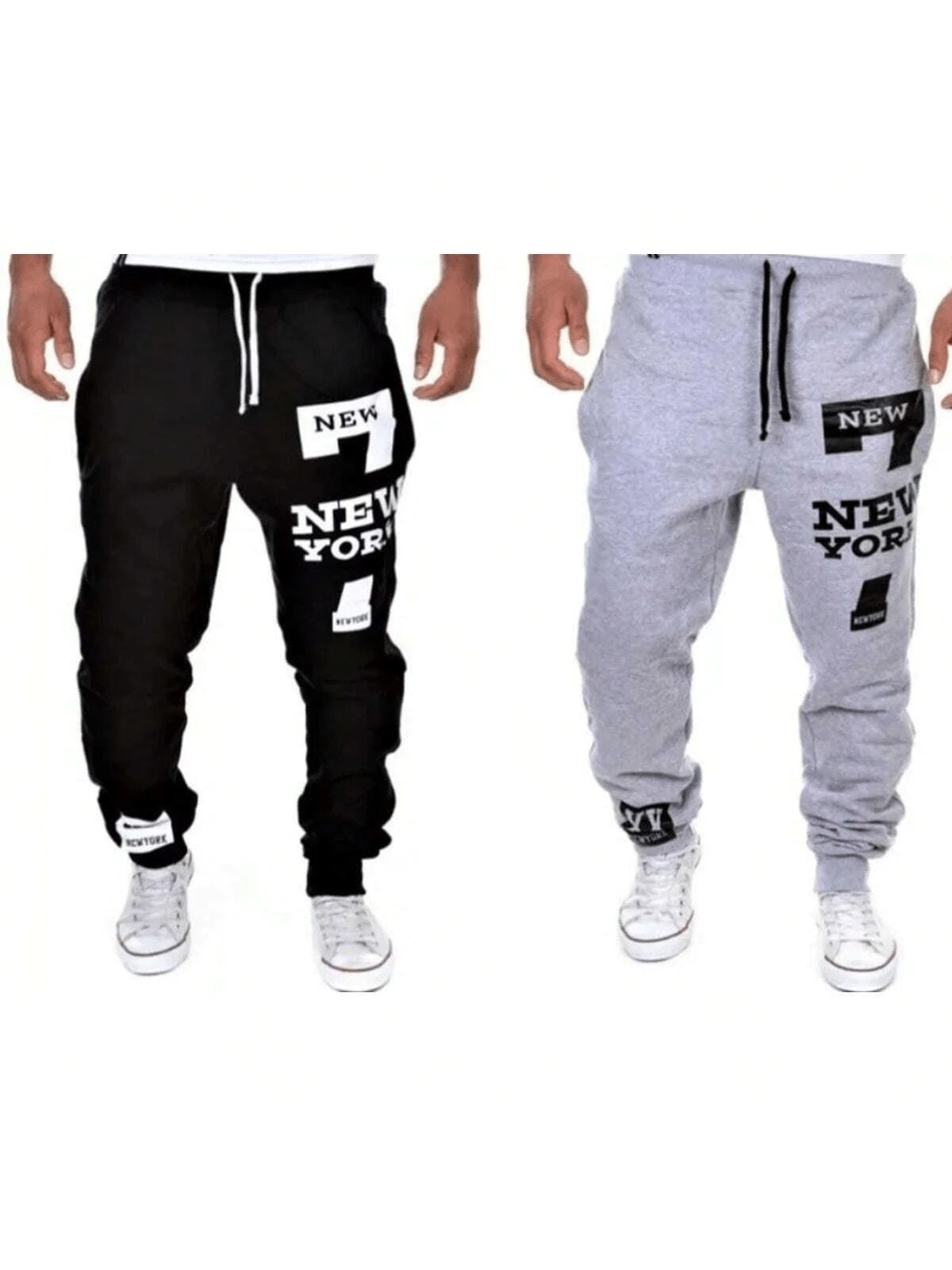 2-Pack Jogger Sweatpants With Pockets, Black And Gray - 彩色 - 查看 1