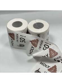 1 rouleau, Papier toilette sacré pour le 60e anniversaire, cadeau d'anniversaire unique, décoration de fête, cadeau de farce d'anniversaire, convient pour la célébration d'un anniversaire ou d'une anniversaire. Serviettes en papier drôles, décorations de salle de bain, faveurs de fête amusantes, papier toilette à motif coloré de caca comme cadeau - Multicolore - Voir 8