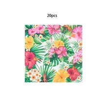 10件/20件/40件装夏威夷阿罗哈主题派对用品，热带主题生日装饰，阿罗哈热带餐盘和餐巾纸，7英寸、9英寸餐盘、杯子、餐巾纸，适用于夏季泳池派对、夏季派对和烧烤。 - 多色 - 查看 12