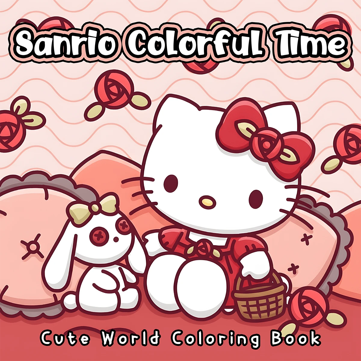 SANRIO 1本三丽鸥多彩时光：可爱的三丽鸥涂色书，适合成人和青少年，24页各种可爱的三丽鸥角色场景线条画，是放松身心、缓解压力的理想选择。也是返校季、母亲节、父亲节和儿童节的绝佳礼物。