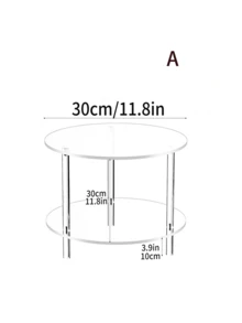 1pc Round Acrylic Table, Double-Layer Round Edge Desk, Lightweight And Detachable, Suitable For Living Room, Office Reception Area, Apartment, Outdoor Party - Multicolor - View 7