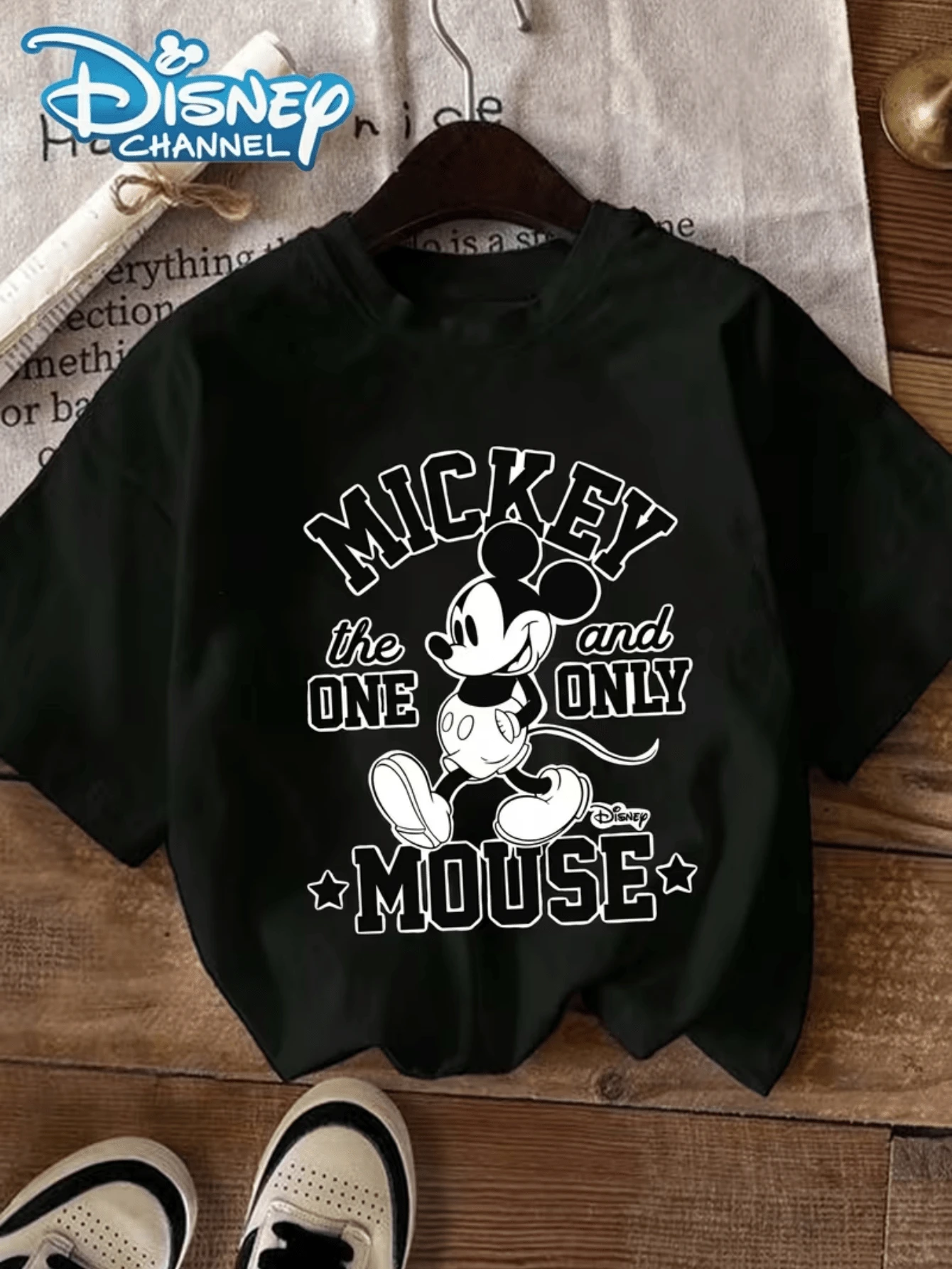 Disney License T Shirts,  Disney Mickey Mouse The One And Only Mouse Retro College Graphic T-Shirt, Women's Casual Short Sleeve Crew Neck Loose Oversized Fit Tee, Vintage Y2K Streetwear Summer Top, Daily Wear Classic Mickey Print Tshirt, Retro Mickey Casual Tee For Teen Girls & Adult Women ,Camiseta, Summer Outfits For Women, Summer Clothes, Summer Tops, Tops For Women, Festival Outfits, Summer Tops For Women, Mother's Day, Mother's Day Clothing, Gifts For Family And Friends, Spring Outfits For Women, Officially Licensed Disney T-Shirts, Disney Men's And Women's Spring/Summer Fashion Casual Short-Sleeve T-Shirts - Black - View 1