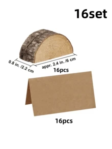 5/10 Sets Natural Wooden Tables And Stools - Rustic Style Wedding Table Decor, Semi-Circle Table Number And Message Card Holders, Elegant Wedding, Party And Banquet Table Decorations, Sturdy Wooden Frames, Party Table Accessories Including Kraft Paper, Ideal For Wedding Season, Birthday Party, Wedding, Events And Celebrations - Wooden Ornaments - View 13