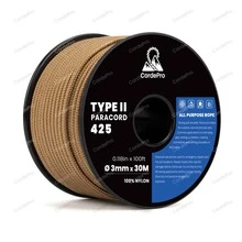 3mm x 30m 傘繩 Type II 尼龍編織多用途繩，適用戶外露營、DIY 手作、手鍊、掛繩、狗項圈與固定綁繩，耐用重型繩 - 彩色 - 查看 34