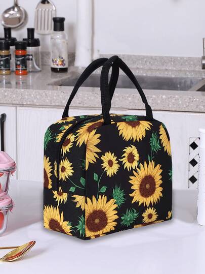 1pc New Foldable Butterfly Lunch Bag With Handle, Insulated Tote Bag For Picnic, School, Teacher Storage, Classroom, Student Lunch Bag, Cooler Bag, Suitable For Women, Students, Office Workers, Can Be Used As Lunch Box, Stationery Pouch, Accessory Bag, Compact Cartoon Design