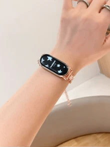 1条女士夏季度假风多功能闪亮钻石链条表带，适用于Band 8 Pro/9 Pro、8/8 NFC/9/9 NFC/10/10 NFC、Watch4/Watch5 - 玫瑰金 - 查看 6
