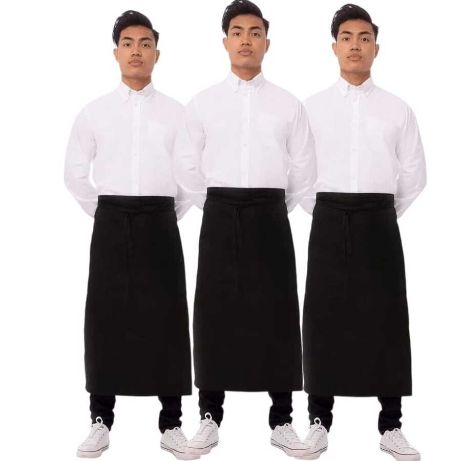 Tạp dề đeo eo unisex có túi, phù hợp cho nhà hàng và quán cà phê, có dây buộc dài. - Nhiều màu - Xem 1