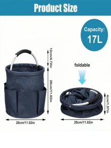 Multifunctional 6-Compartment Folding Storage Basket With Handle, Suitable For Picnic, Beach Or Toiletries Storage, Applicable For Travel, Home, Camping, Gardening And More, Durable And Sturdy - Multicolor - View 11