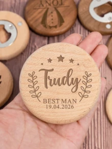 Apribottiglie magnetico personalizzato, personalizzabile con nome/testo/data/logo ecc., apribottiglie in bambù rotondo con funzione magnetica, si attacca al frigorifero, adatto per amanti della birra, ospiti di matrimoni, cucine, bar e feste, adatto per casa, ristoranti, soggiorni, cucine, pub, feste di compleanno, ricevimenti di inaugurazione della casa, ricevimenti di matrimonio, decorazione della casa, ecc. La scelta migliore come regalo per lei/lui. - Cachi - Visualizzare 8