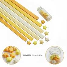 540/1080pcs Yellow Tone Lucky Star Origami Papers, 7 Colors, Mother's Day Gift, Double-Sided Solid Color, Suitable For Beginner DIY Crafts, Decorative Art - Multicolor - View 2