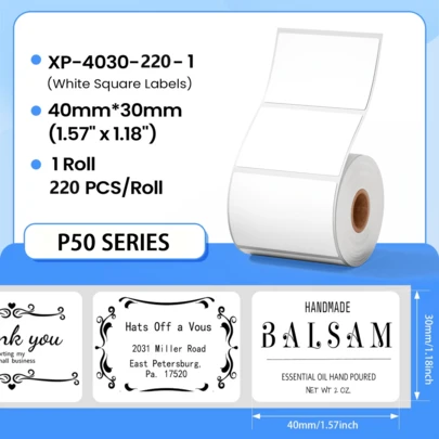 Marklife Giấy nhãn nhiệt, nhãn dán máy in, giấy nhãn tự dính đa chức năng, giấy in nhiệt tốc độ cao, tương thích với máy in P50/D100/D200/X4, thích hợp cho văn phòng, gia đình, bán lẻ, quản lý kho - Bền, dễ xé và dán, không cần mực, đồ dùng văn phòng, sắp xếp nhà cửa, thiết kế đơn giản, nhãn chuyên nghiệp, bề mặt mịn, chất liệu chống rách, nhân viên văn phòng.