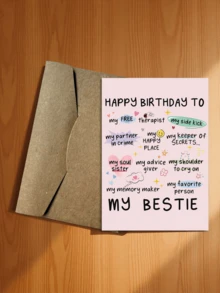 1pc Funny Birthday Card For Women, Sisters Or Best Friends - Humorous Friendship Card, Cute Birthday Gift For Best Friend, Niece Or Kindred Spirit - Single Piece - View 6