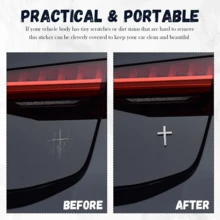 2pcs Silver Metal Cross Badge Decal 2.5"X1.8" Alloy 3D Cross Auto Decal Self-Adhesive Optical Decal Badge For Trunk Rear Fender Side Fender - 2pcs - 查看 7