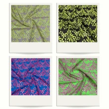 Two-Tone Embroidered Lace Fabric, 100% Cotton, 1.35m (Width) - Blue - View 1