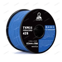 3mm x 30m 傘繩 Type II 尼龍編織多用途繩，適用戶外露營、DIY 手作、手鍊、掛繩、狗項圈與固定綁繩，耐用重型繩 - 彩色 - 查看 30