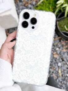 浪漫蕾丝图案透明TPU软手机壳，适用于 XS/XS Max/XR/11 12 13 14 15 16 Pro/Pro Max/14 15 16 Plus/17和S25、24、23、22、A73、A55等。 - 彩色 - 查看 3