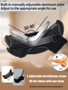 Adjustable Ankle Brace, Built-In Aluminum Splint Adjustable Foot Support, With Cushioned Support, Suitable For High Heels, Athletes, Workers And Elderly, Soft And Elastic Fabric - Black - View 4