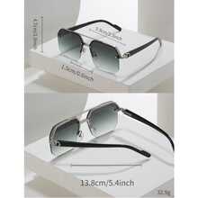 1pc Men's Metal Double Beam Textured Fashion Glasses - Multicolor - View 4