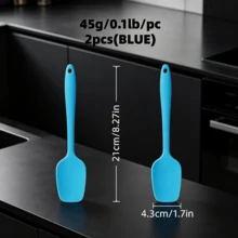 1/2/4 piezas Espátula pequeña de silicona, 4 colores disponibles, resistente al calor, diseño de una sola pieza sin costuras, gruesa y duradera, con orificio para colgar, mango anti-quemaduras, revestimiento anti-rayones, regalo del Día de la Madre, esencial de cocina - Ver 17