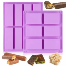 Rice Snacks Molds For Rice Krispy Treat Baking, Dubai Deep Chocolate Bar Mold For Baking Rice Cereal Bars, Chocolate, Brownies, Cornbread, Pudding, And Butter - Multicolor - View 1
