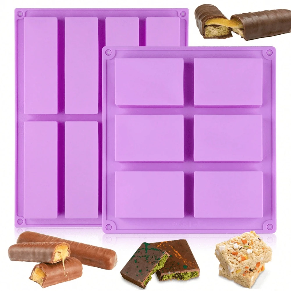 Rice Snacks Molds For Rice Krispy Treat Baking, Dubai Deep Chocolate Bar Mold For Baking Rice Cereal Bars, Chocolate, Brownies, Cornbread, Pudding, And Butter - Multicolor - View 1