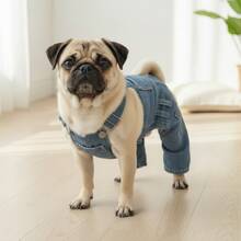 (Check The Size Chart Before Ordering) New Style Breathable Pet Overalls,Comfortable And Cute Dog Jumpsuits, Pet Clothing For Dachshunds And French Bulldogs, Halloween Puppy Funny Role Play Costume Suitable For Small Dogs - 藍色 - 查看 4