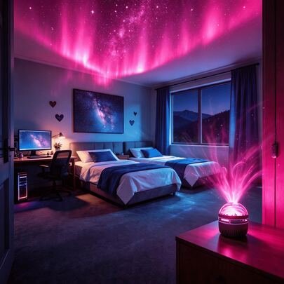 1 pièce Projecteur de jeu LED, Effets de ciel étoilé de galaxie d'aurores boréales, Multicolore Télécommande Alimenté par USB pour Salle de jeux pour adultes, Grotte d'homme, Décoration de chambre à coucher et de cinéma maison