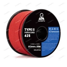 3mm x 30m 傘繩 Type II 尼龍編織多用途繩，適用戶外露營、DIY 手作、手鍊、掛繩、狗項圈與固定綁繩，耐用重型繩 - 彩色 - 查看 24